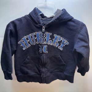 Toddler Boys HURLEY Logo Full-Zip Hoodie Sweat Jacket Blue Hood Size Small